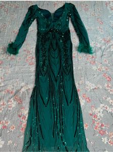 Emerald Green Sequin Gown