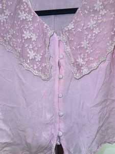 Pink Floral Embroidered Blouse