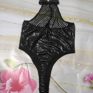 11 Black Zipper Thong