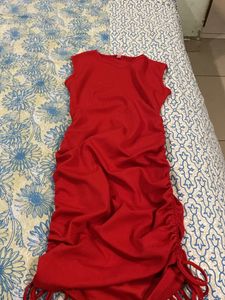 Red Drawstring One Piece