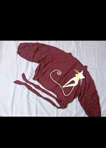 Combo Of 2 Sets Of Nails ( One Hands ) And Maroon Crop Top And Free Nail Glue