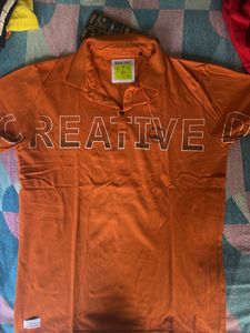Orange Graphic Print Shirt