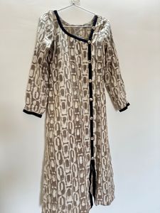 Beige And Black Kurta Set