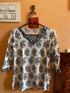 Floral Print White Top