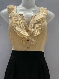 Korean Ruffled Sleeveless Dress