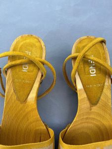 FENDI Yellow Wooden wedges