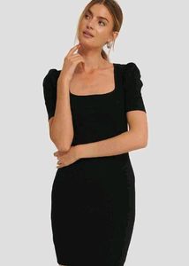 Black Ribbed Bodycon Dress