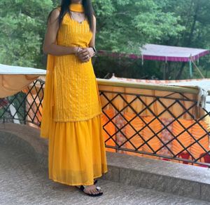 Yellow Sharara Set  For women