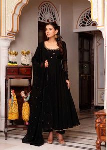 Urvashi Black Anarkali Kurta with Pant and Dupatta