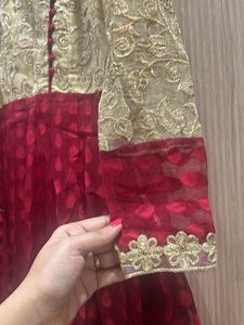 Red Gold Full Length Gown