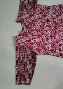 Floral Print Kurta Maroon