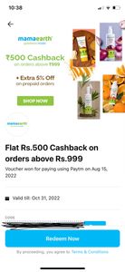 Mamaearth 500 rs off on purchase of 1000rs