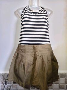 Striped Casual Dress Medium/ Large Size