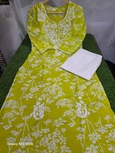 Green Kurta Bottom Set