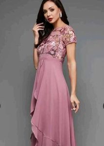 Miss Chase Georgette Fit and Flare Maxi Dress