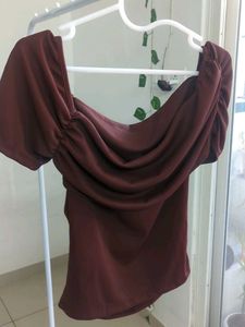 Burgundy Off-Shoulder Top