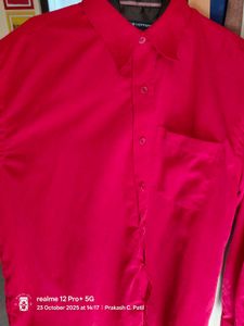 42-44&#34; Red Velvet Casual Shirt ( Twice Used)