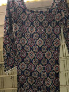 Elegant Printed Kurta with kavdi sleeves