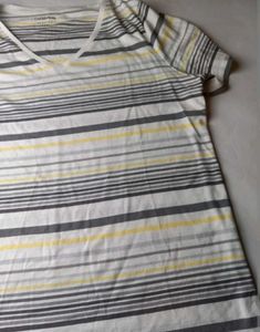 CRAFT&amp;BARROW Striped V-Neck Tee