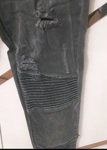 Waist 26-28 Grey Distressed Jeans