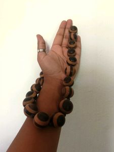 Brown Wooden Beaded Necklace🙌🙈