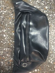 Black Leather Fanny Pack
