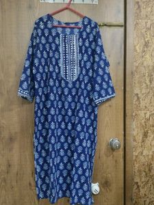 Cotton Blue Kurti Pant