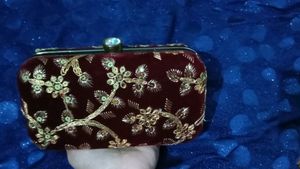 Maroon Braidal Purse