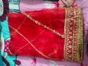 Red and Gold Dupatta