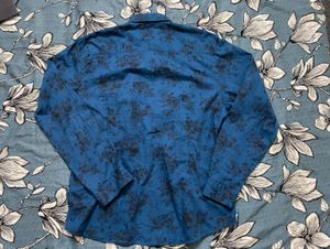 Mast &amp; Harbour Men Navy Blue and Black Floral Prin