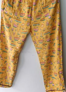 Yellow Printed Beautiful Night Suit