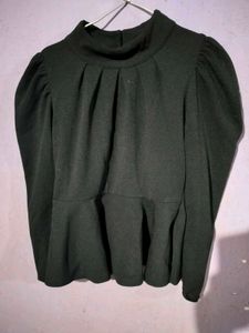 Elegant Black Peplum Top