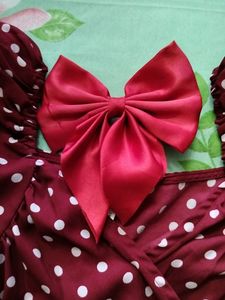 Red Bow + Polka Dot Dress Combo