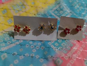 Set Of 3 Cute Stud Earrings 💞