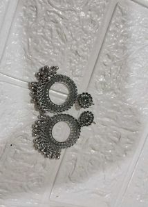 Silver Jhumka Earrings For Resin Base