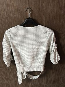 Checkered Wrap Top