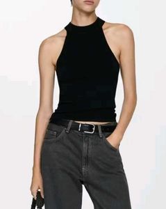 Mango Knitted Halter Neck Top.