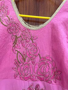 Pink Floral Kurta