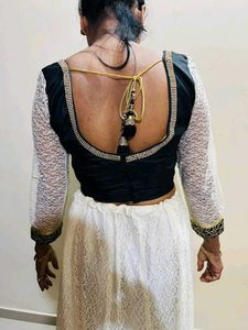 Embroidered Black &amp; Gold Lehenga New