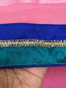 A Beautiful Ombre Pink Sare With Blouse