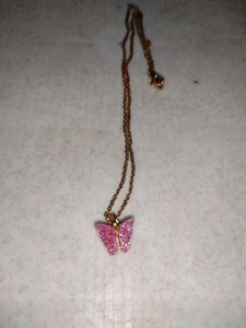 Pink Butterfly Necklace