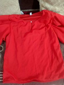 Red Puff Sleeve Top