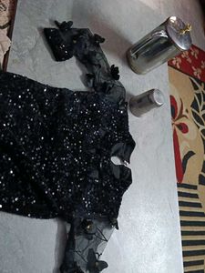 Sequined Black Top