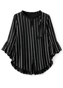 Elegant Black Bell Sleeve Top