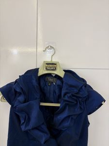 Vintage taffeta ruffled Midi sheath dress