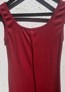 Maroon Sleeveless Mini Dress