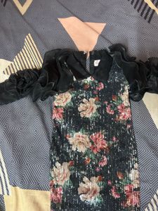 Floral Sequin Party Dress