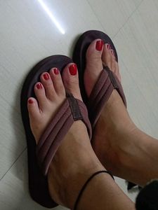 Cloudy Floral Flip Flops