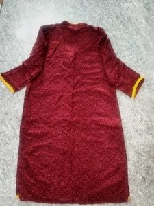 A-line Maroon Cotton Kurti