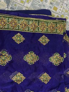 Embroidered Purple Saree